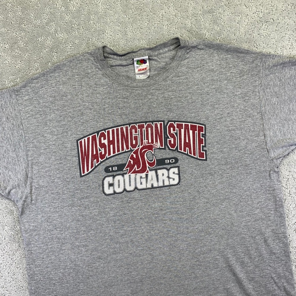 Washington‎ State Cougars T Shirt Size XL Gray Collegiate FOTL Cotton Vtg Y2k